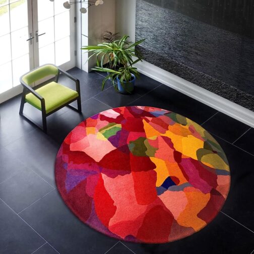Handmade Tufted Rugs, Premium Quality Round Wool Rug for Living Room RR40 - Image 4