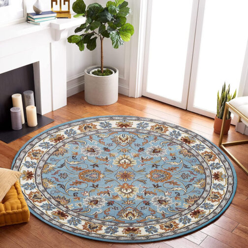 Handmade Tufted Rugs, Premium Quality Round Floral Wool Rug for Living Room RR66 - Image 2