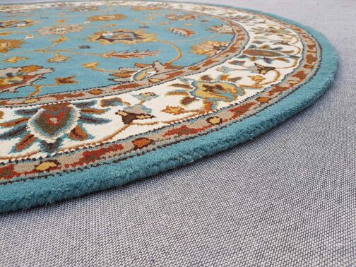 Handmade Tufted Rugs, Premium Quality Round Floral Wool Rug for Living Room RR69 - Image 3