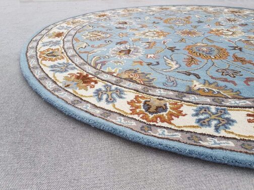 Handmade Tufted Rugs, Premium Quality Round Floral Wool Rug for Living Room RR66 - Image 4