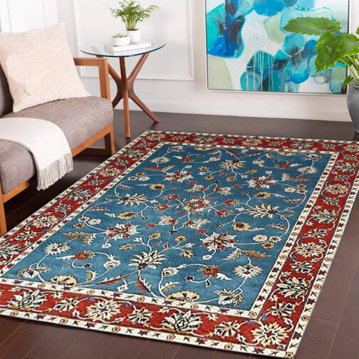 Handmade Tufted Rugs, Premium Quality Floral Wool Rug for Living Room CF05 - Image 4