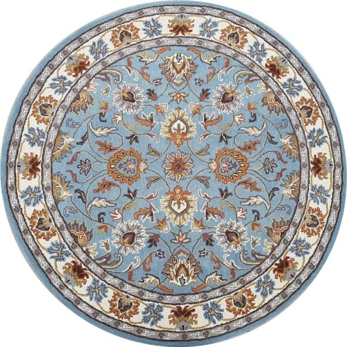 Handmade Tufted Rugs, Premium Quality Round Floral Wool Rug for Living Room RR66