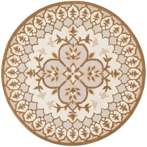 Handmade Tufted Rugs, Premium Quality Round Wool Rug for Living Room RR26