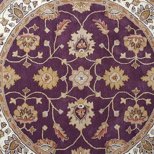 Handmade Tufted Rugs, Premium Quality Round Floral Wool Rug for Living Room RR71 - Image 3