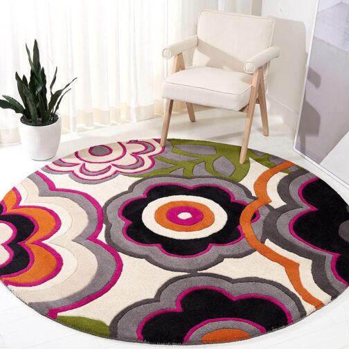 Handmade Tufted Rugs, Premium Quality Round Wool Rug for Living Room RR28 - Image 2