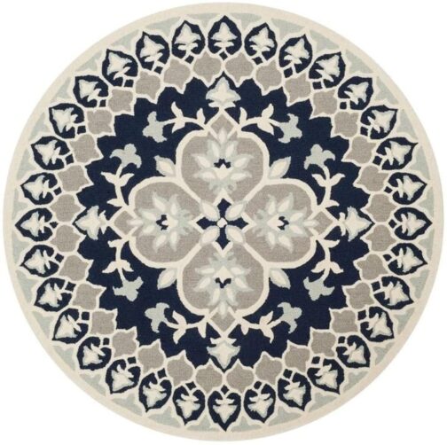 Handmade Tufted Rugs, Premium Quality Round Wool Rug for Living Room RR27