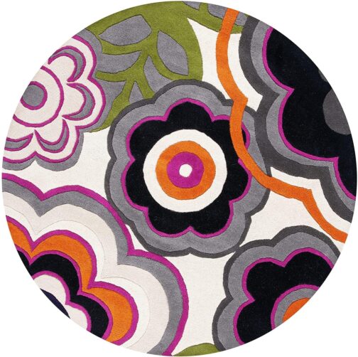 Handmade Tufted Rugs, Premium Quality Round Wool Rug for Living Room RR28
