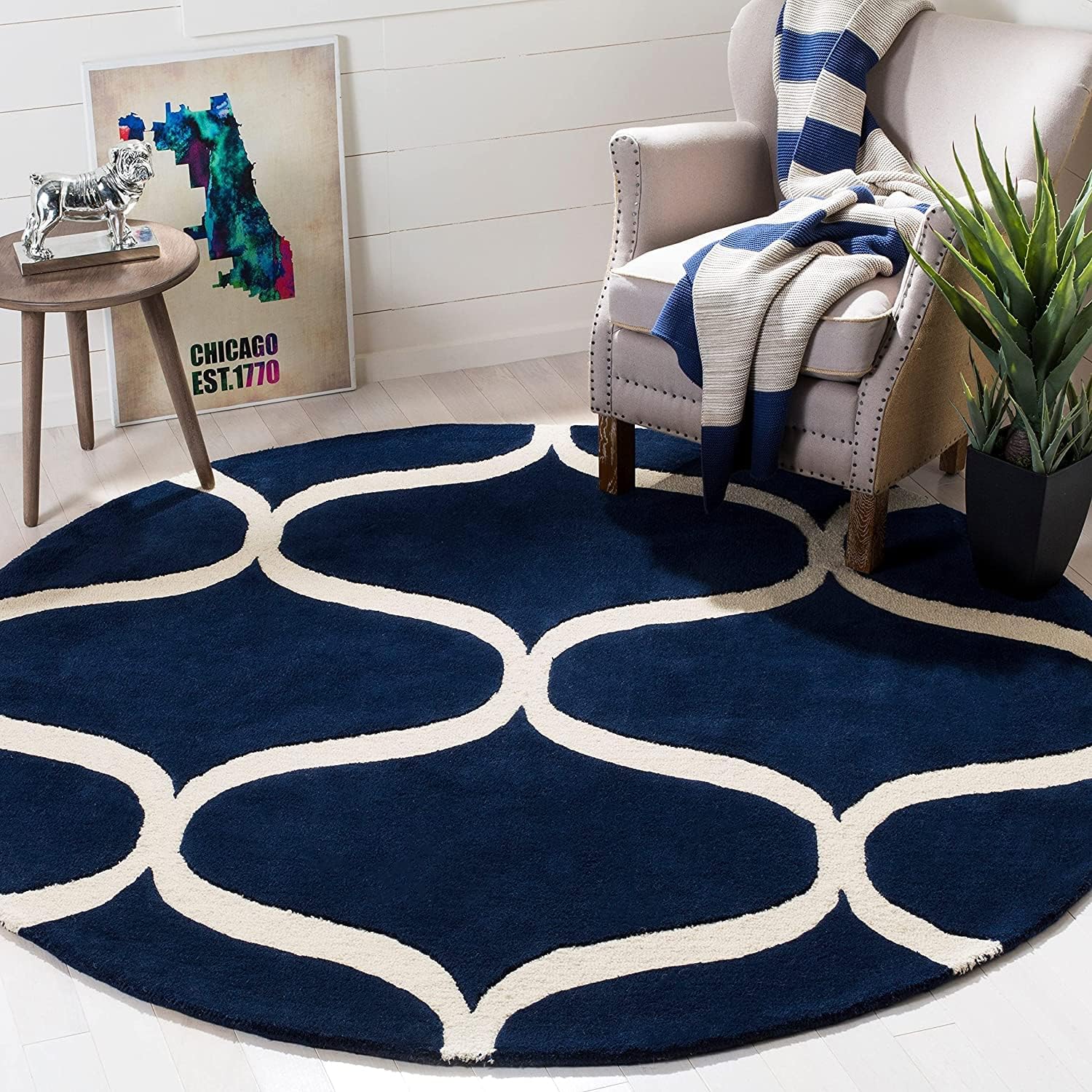 Handmade Tufted Rugs, Premium Quality Round Wool Rug for Living Room RR45 - Image 2