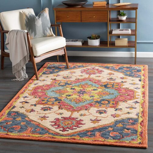 Handmade Tufted Rugs, Premium Quality Floral Wool Rug for Living Room CT08 - Image 4