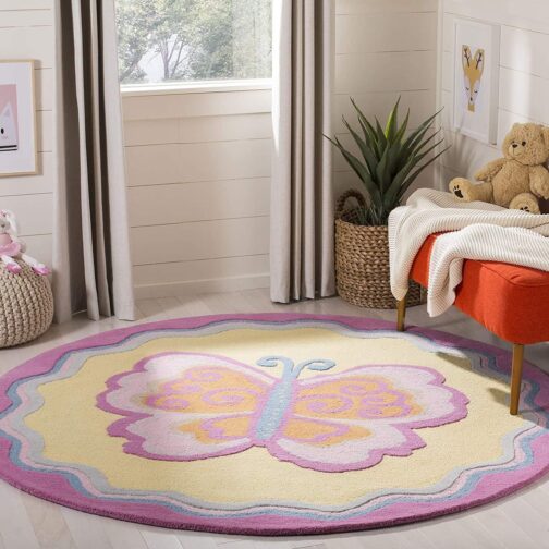 Handmade Tufted Rugs, Premium Quality Round Wool Rug for Living Room RR29