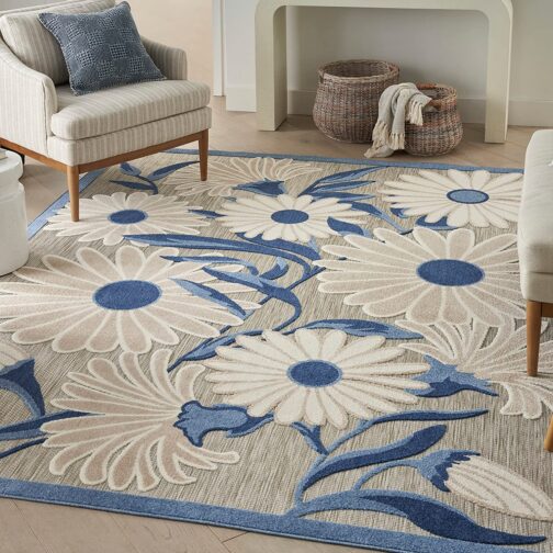 Handmade Tufted Rugs, Premium Quality Floral Wool Rug for Living Room CT21 - Image 4