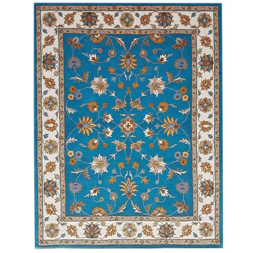 Handmade Tufted Rugs, Premium Quality Floral Wool Rug for Living Room CF09