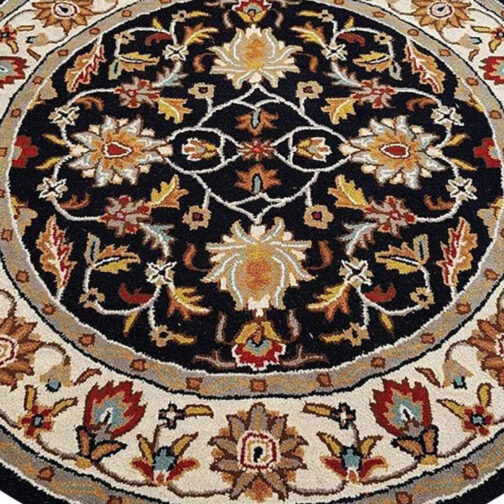 Handmade Tufted Rugs, Premium Quality Round Floral Wool Rug for Living Room RR73 - Image 3
