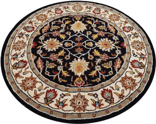 Handmade Tufted Rugs, Premium Quality Round Floral Wool Rug for Living Room RR73