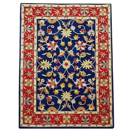 Handmade Tufted Rugs, Premium Quality Floral Wool Rug for Living Room CF12