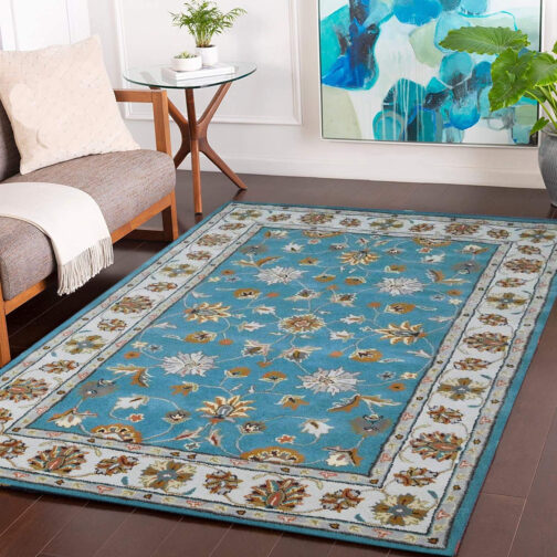Handmade Tufted Rugs, Premium Quality Floral Wool Rug for Living Room CF14 - Image 4