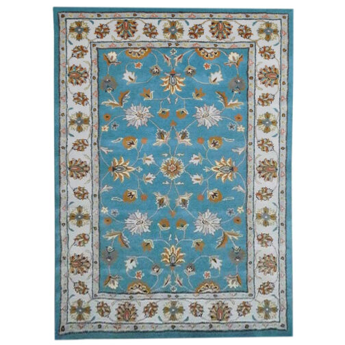 Handmade Tufted Rugs, Premium Quality Floral Wool Rug for Living Room CF14