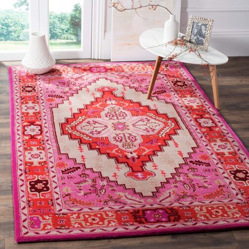 Handmade Tufted Rugs, Premium Quality Floral Wool Rug for Living Room CT10