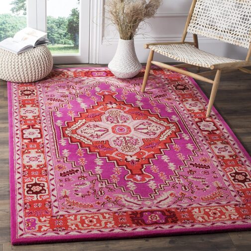 Handmade Tufted Rugs, Premium Quality Floral Wool Rug for Living Room CT11