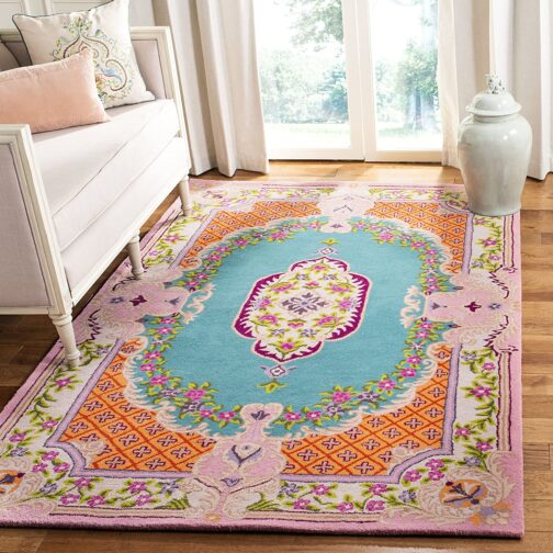 Handmade Tufted Rugs, Premium Quality Floral Wool Rug for Living Room CT12 - Image 2