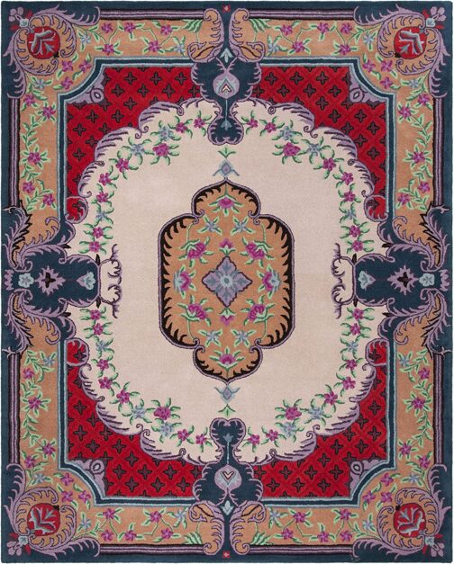 Handmade Tufted Rugs, Premium Quality Floral Wool Rug for Living Room CT17