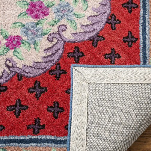 Handmade Tufted Rugs, Premium Quality Floral Wool Rug for Living Room CT17 - Image 4