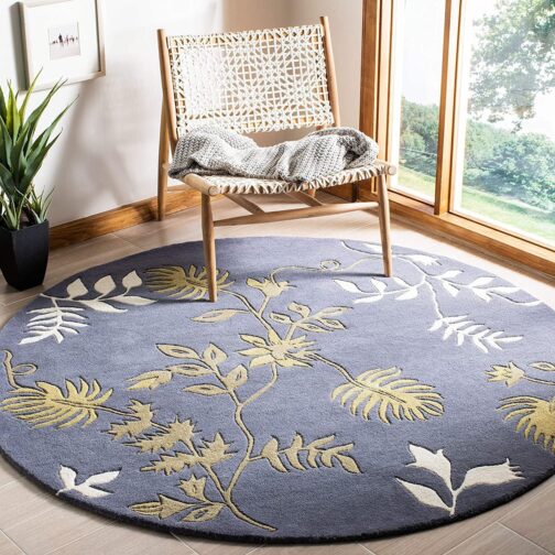 Handmade Tufted Rugs, Premium Quality Round Wool Rug for Living Room RR62