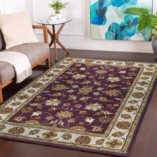 Handmade Tufted Rugs, Premium Quality Floral Wool Rug for Living Room CF07 - Image 2