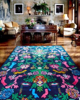 Handmade Tufted Rugs, Premium Quality Floral Wool Rug for Living Room CT25