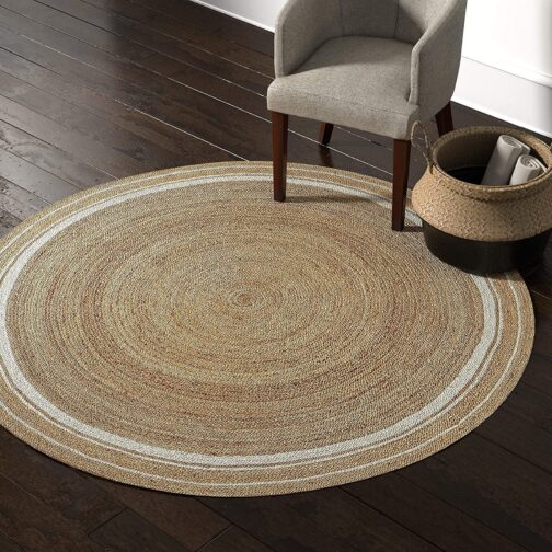 Handmade Round Jute Area Rug, Natural Jute Braided Custom Rugs RJR-20 - Image 2