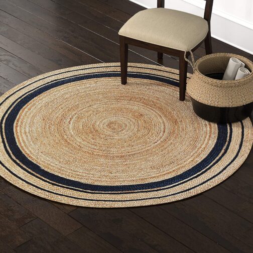 Handmade Round Jute Area Rug, Natural Jute Braided Custom Rugs RJR-12 - Image 3