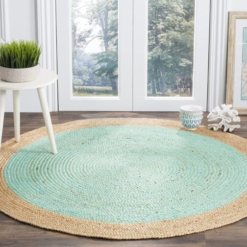 Handmade Round Jute Area Rug, Natural Jute Braided Custom Rugs RJR-17