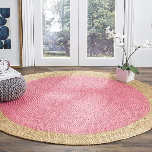 Handmade Round Jute Area Rug, Natural Jute Braided Custom Rugs RJR-18