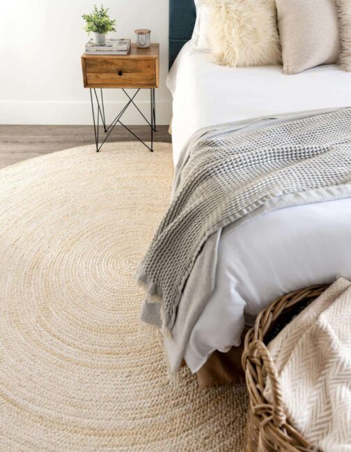 Handmade Round Jute Area Rug, Natural Jute Braided Custom Rugs RJR-67 - Image 4