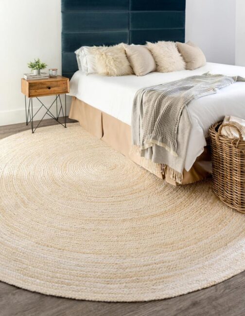 Handmade Round Jute Area Rug, Natural Jute Braided Custom Rugs RJR-67 - Image 3