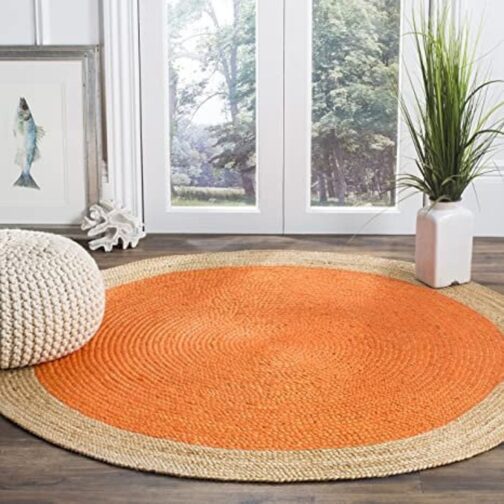 Handmade Round Jute Area Rug, Natural Jute Braided Custom Rugs RJR-13