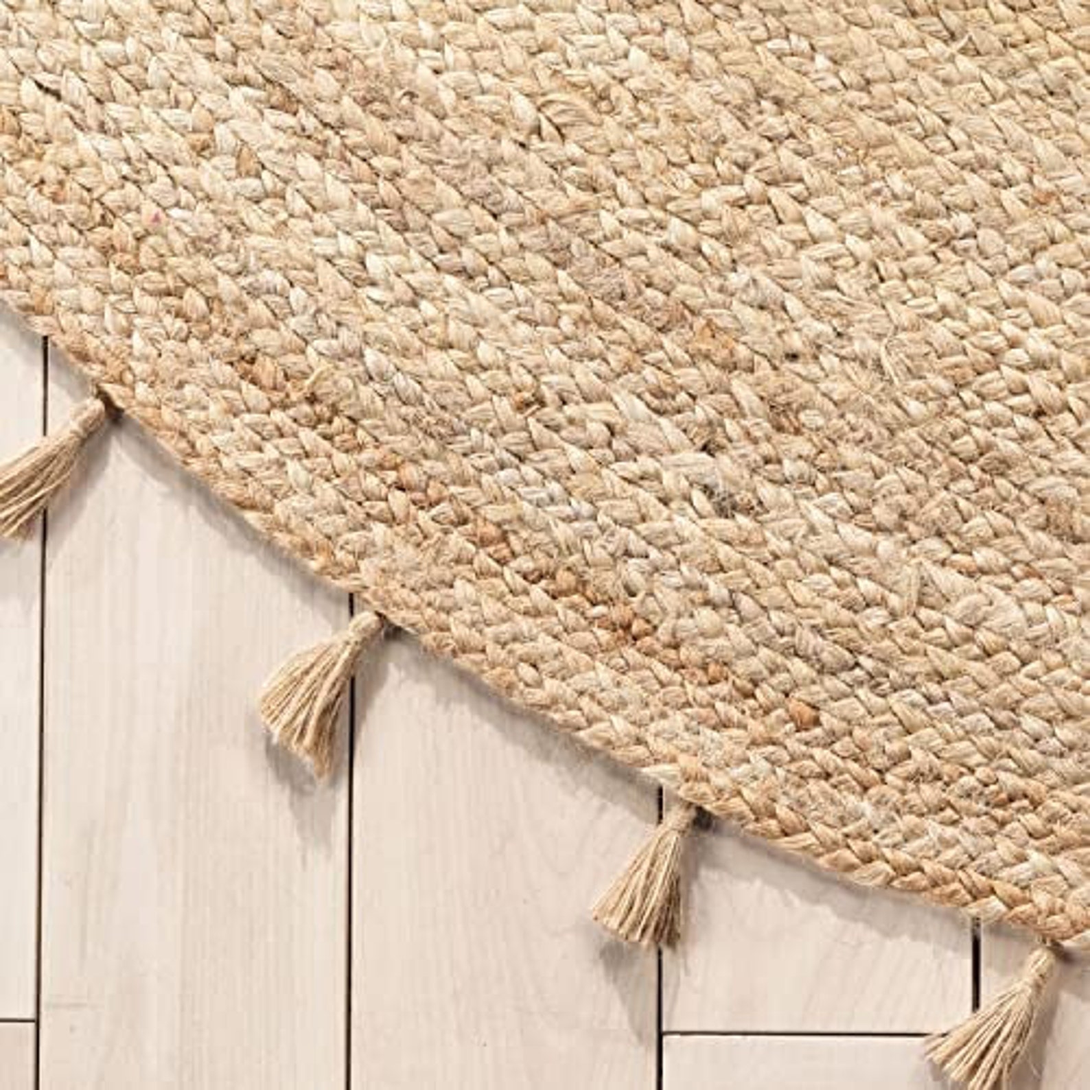 Handmade Round Jute Area Rug, Natural Jute Braided Custom Rugs RJR-06 - Image 4