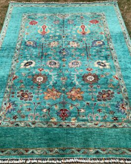 Handmade Oriental Rug, Hand Knotted Vintage Colorful Floral Rug OR-02