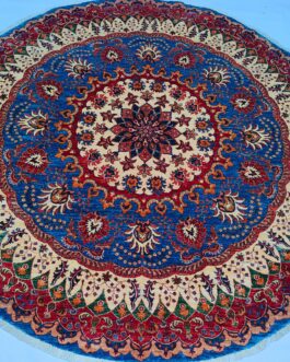 Oriental Round Area Rug, Hand Knotted 100% Wool Round Rug, Floral Rug Multi Size 08