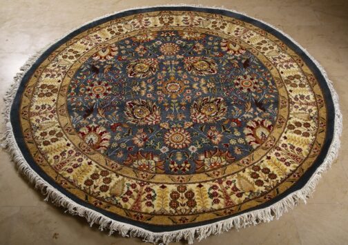 Oriental Round Area Rug, Hand Knotted 100% Wool Round Rug, Floral Rug Multi Size 10