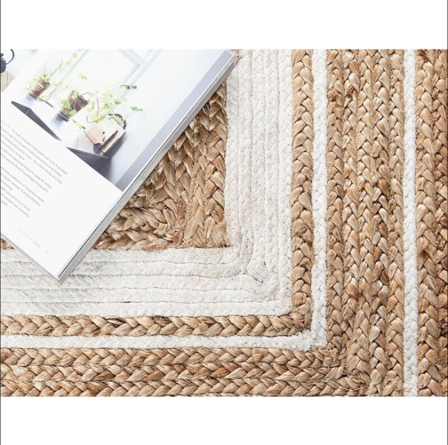Indian Handwoven Jute Area Rug, Natural Jute Braided Custom Rugs Multi Size JR-17 - Image 2