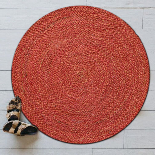 Handmade Round Jute Area Rug, Natural Jute Braided Custom Rugs RJR-62