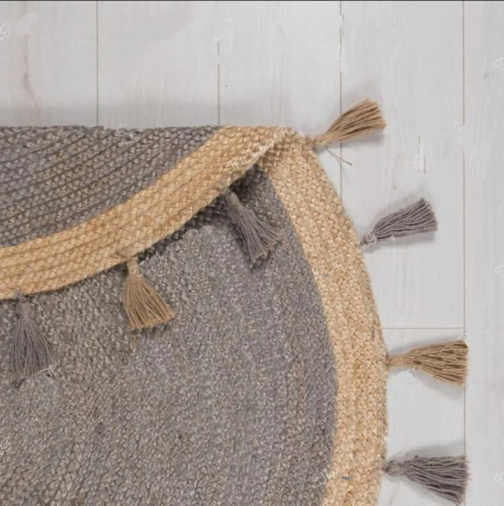 Handmade Round Jute Area Rug, Natural Jute Braided Custom Rugs RJR-04 - Image 3