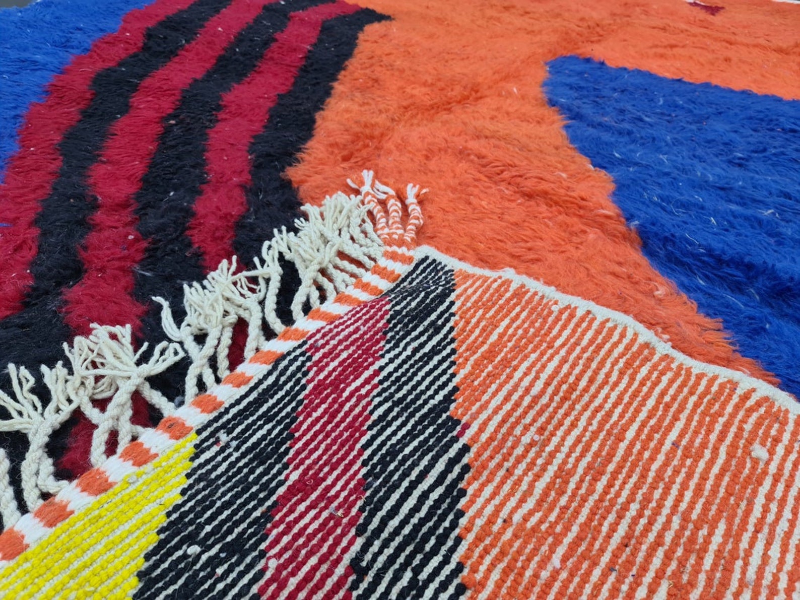 Beni Ourain Rug, Authentic Moroccan Rug, Berber Carpet, Handmade Wool BOR-03 - Image 4