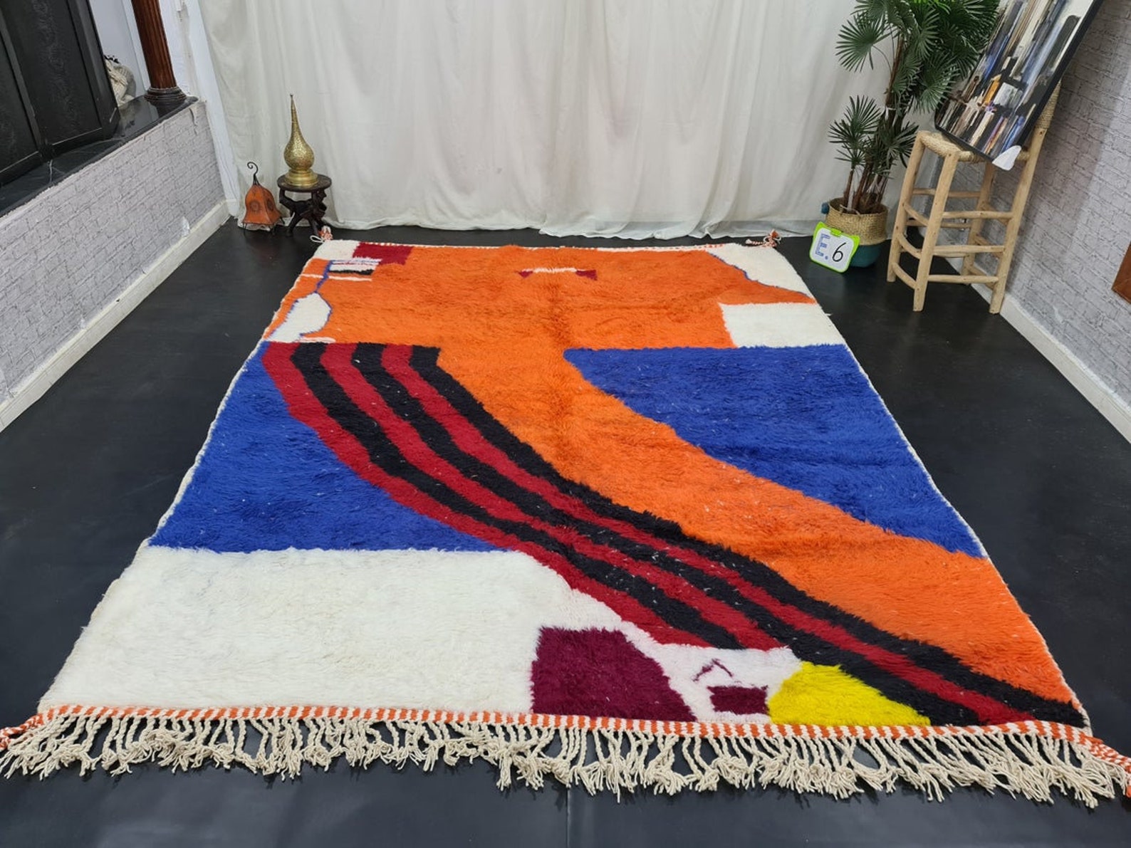 Beni Ourain Rug, Authentic Moroccan Rug, Berber Carpet, Handmade Wool BOR-03 - Image 2