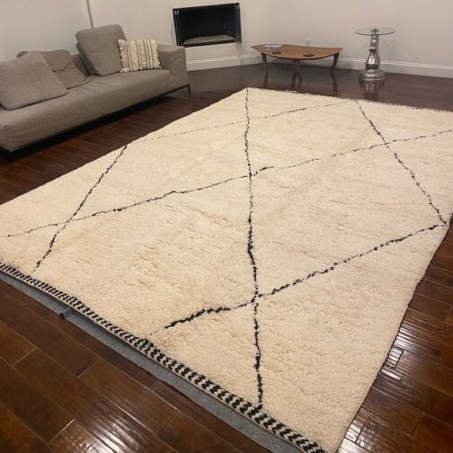 Beni Ourain Rug, Authentic Moroccan Rug, Berber Carpet, Handmade Wool BOR-05 - Image 2