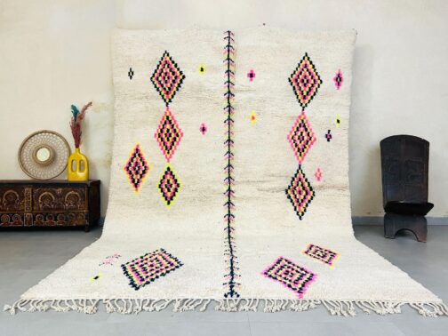 Beni Ourain Rug, Authentic Moroccan Rug, Berber Carpet, Handmade Wool BOR-06