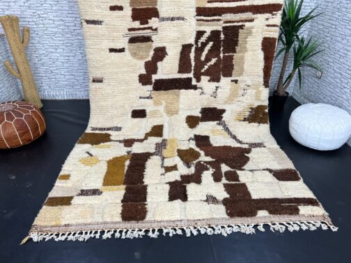 Beni Ourain Rug, Authentic Moroccan Rug, Berber Carpet, Handmade Wool BOR-07