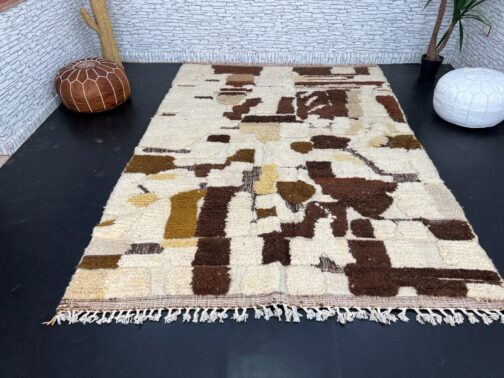 Beni Ourain Rug, Authentic Moroccan Rug, Berber Carpet, Handmade Wool BOR-07 - Image 2