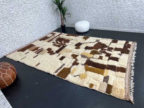 Beni Ourain Rug, Authentic Moroccan Rug, Berber Carpet, Handmade Wool BOR-07 - Image 4
